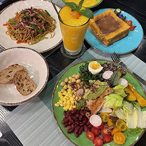 Lehaha Vintage Crackle Melamine Dinnerware Sets, 12 Piece Plates And Bowls Sets, Great For Camping, Rv. Durable And Chip Resistant Farmhouse Dishes Set, Service For 4(Green) #TOP3