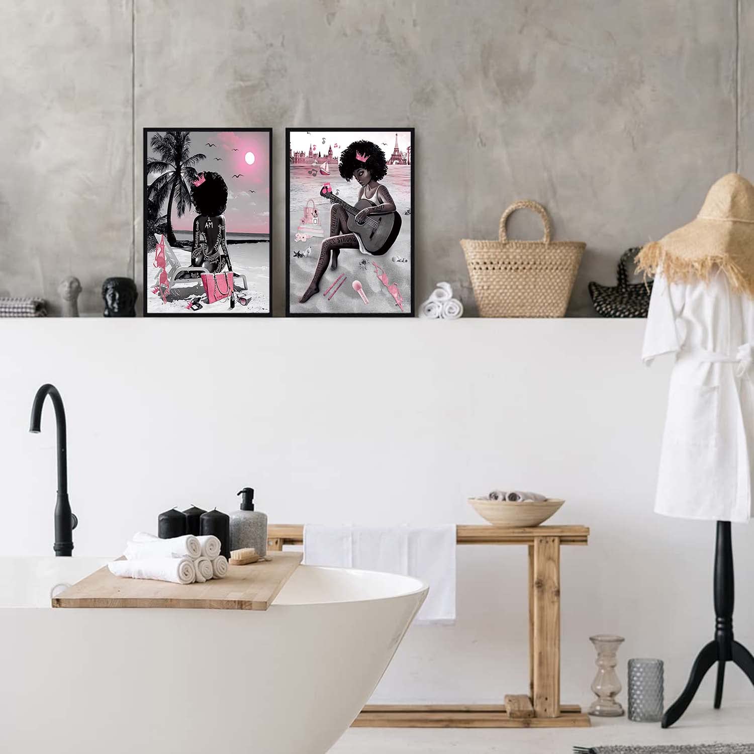 Black Girl Bathroom Wall Decor Wall Art,African American Queen Wall Art,Black Queen Posters ...