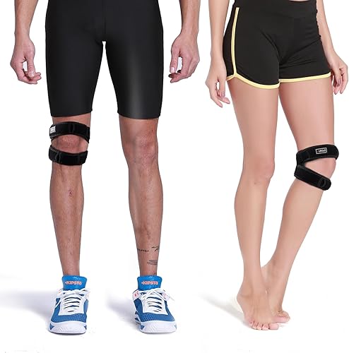 Miniatura 7 de HUEGLO Correa de soporte de tendón rotuliano para mujeres y hombres, rodillera para aliviar el dolor de rodilla, soporte estabilizador de rodilla