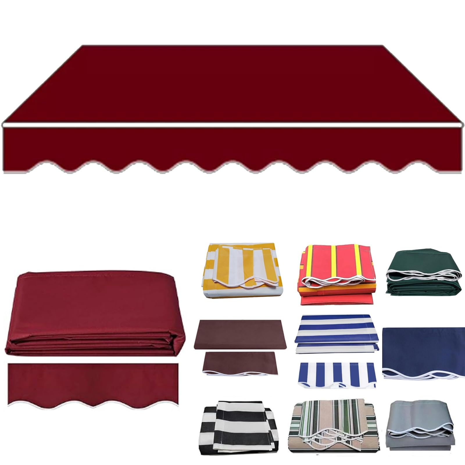 Tissu de rechange pour pare-soleil de terrasse en tissu PVC Oxford sans cadre, plusieurs tailles, idéal pour les cours, les porches et les fenêtres (2,5 x 3,4 m)