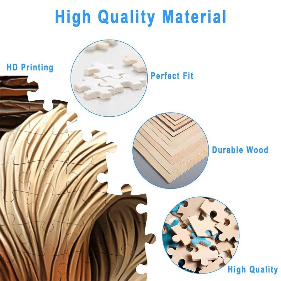 Puzzle 1000 Piezas, Puzzle Ardilla con Caja Regalo, Animal Puzzles 1000 Piezas Adultos, Medidas: 75 x 50 cm, Rompecabezas Adultos de Madera, Rompecabezas para Decoración Hogar, Regalo Mujer, -6550