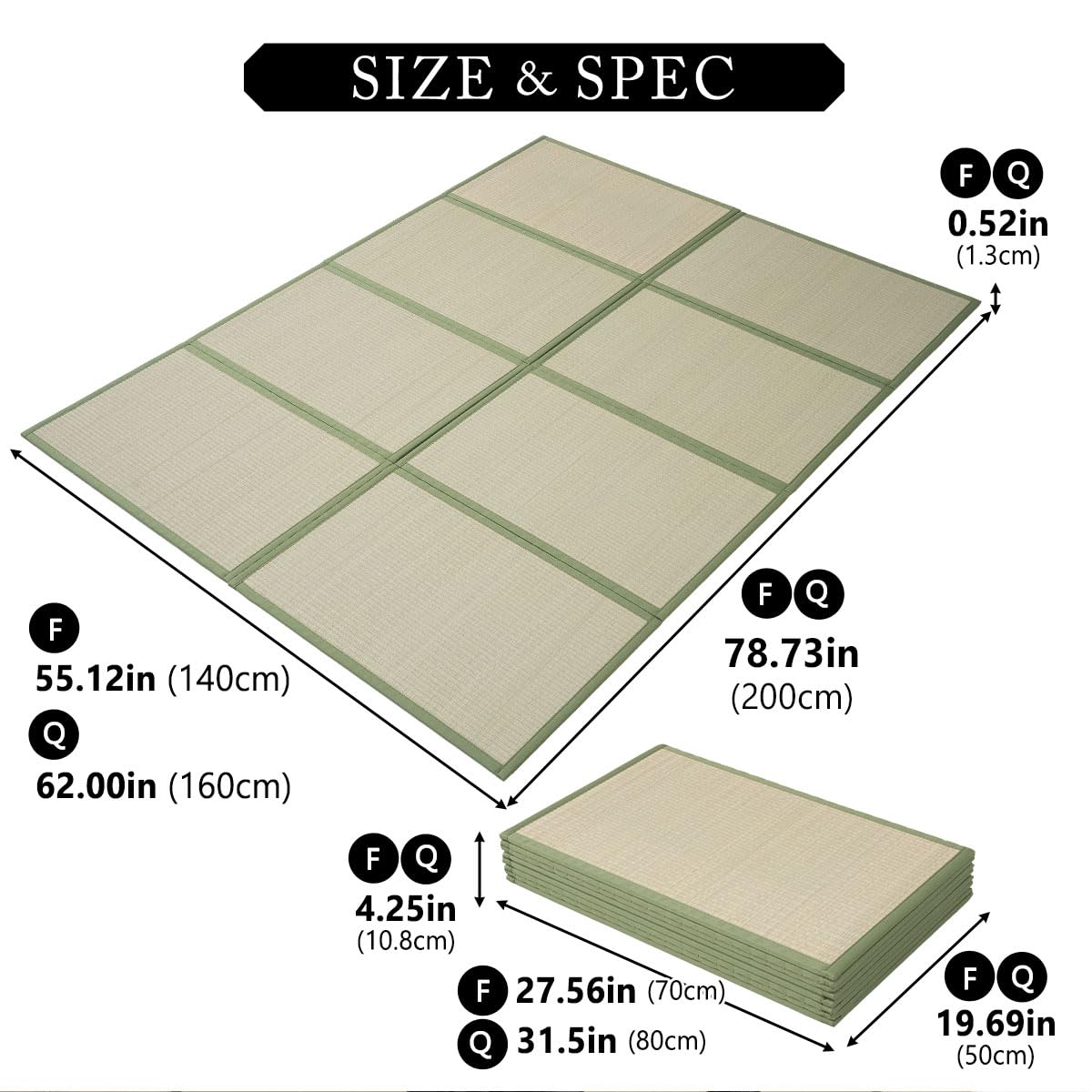 Amazon.com: EMOOR Japanese Tatami Mat (Igusa Mattress) (Natural