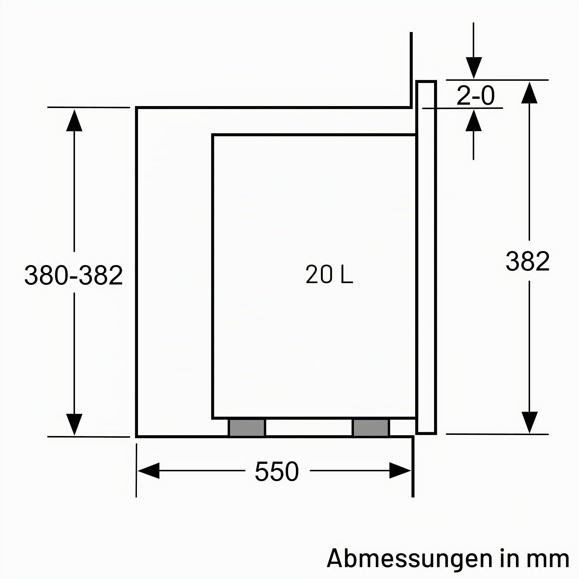 Bosch Mikrowelle eingebaut 20L 800 W schwarz Edelstahl