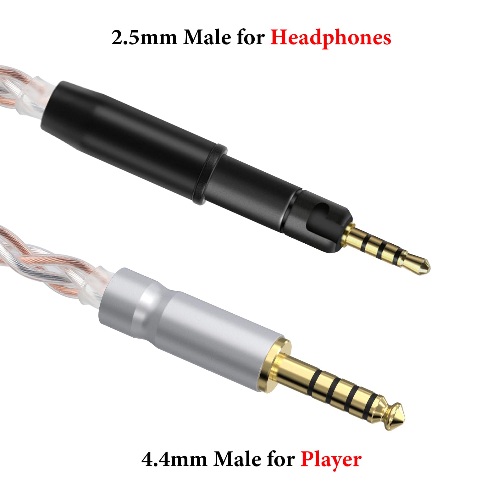 Geekria Apollo Câble audio de mise à niveau plaqué argent compatible avec les casques Sennheiser HD 620S/HD 550/HD 505/HD 560S/HD 400 PRO/HD 599/HD 598/HD 579/HD 569, fiche 4,4 mm (4 ft / 1,2 m)