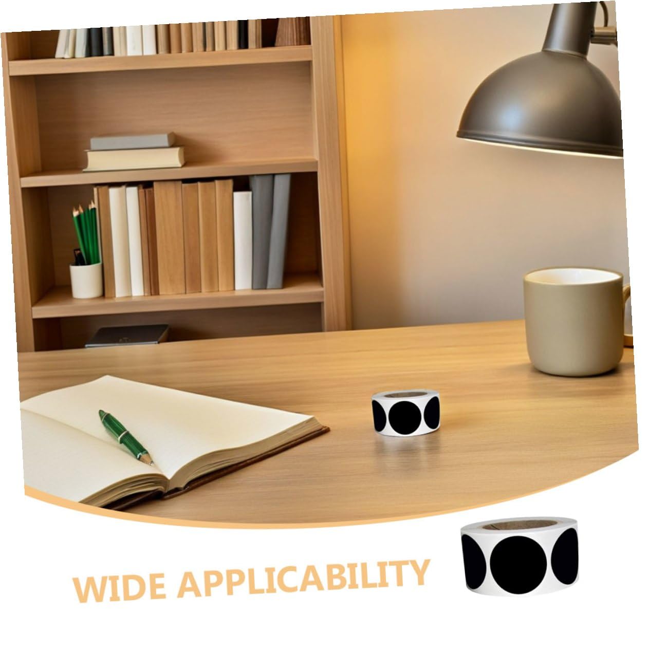 6rotoli Etichette Adesive Nere Circolari Scrivibili per Contenitori di Stoccaggio Pvc Autoadesive per Cucina Ufficio Dispensa e Scatole
