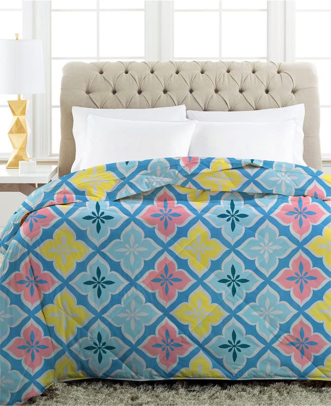Image of BSB HOME 220 GSM Reversible Microfiber AC Comforter /Blanket /Quilt /Duvets for Winter Single Size Bed (240X152 cm, Aqua & Pink)