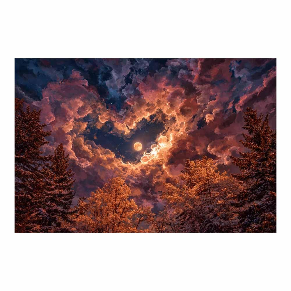 HUYEEI Landscape Wall Art Moonlit Forests Modern Canvas Print On Artwork, Suitable for living room, bedroom, for Kids Room Decoretc.(multicolored)-70x100cm Unframed