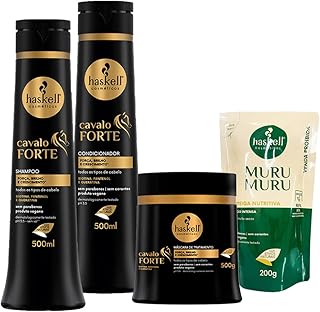 Kit Haskell Sh. Cond. Másc. Cavalo Forte + Refil Murumuru