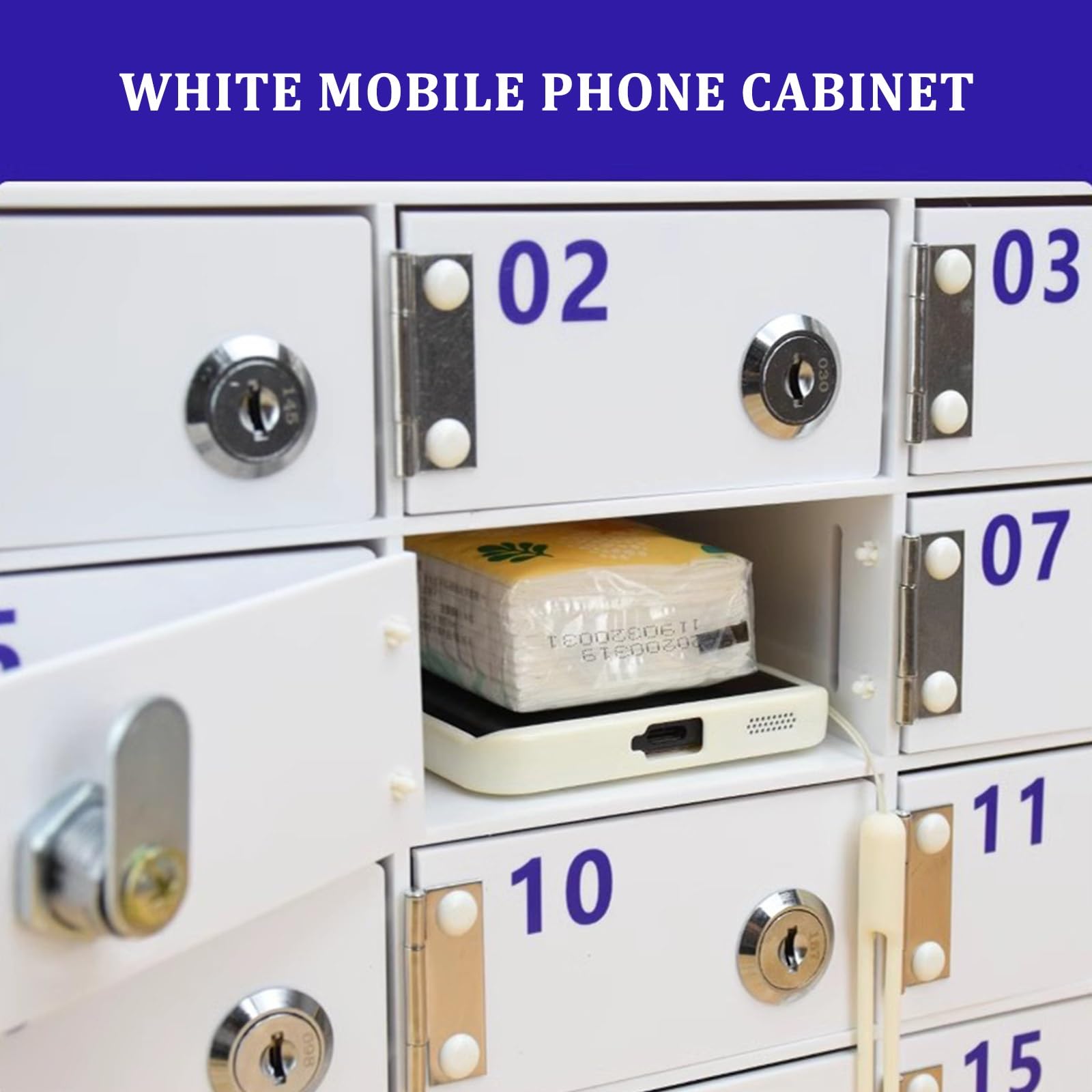 Armadietto di archiviazione per telefono cellulare a 20 slot per scuole e ufficioSecure Employee Mobile Phone Locker & Organizer per fabbriche aziende e luoghi di lavoro
