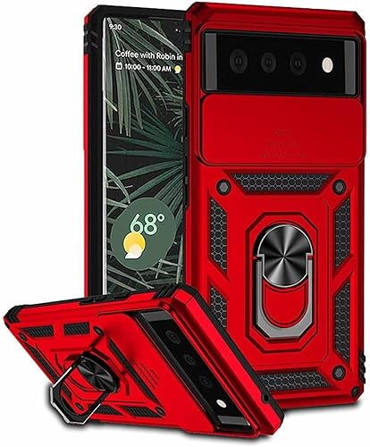 Miniatura 10 de Funda para Google Pixel 8 Pro, protección de soporte de automóvil de grado militar soporte integrado anillo de metal de doble capa de TPU resistente