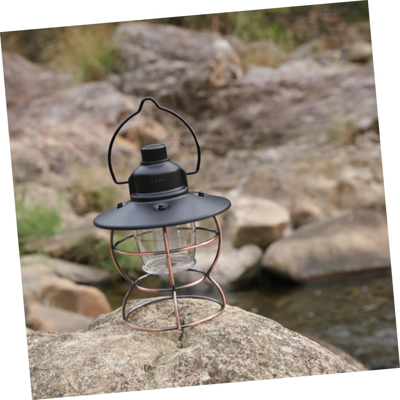Linterna LED Camping Portátil Recargable Vintage Lámpara de Mano Ligera con USB Multifuncional para Acampada y Senderismo Luz LED Mano Fácil de Usar