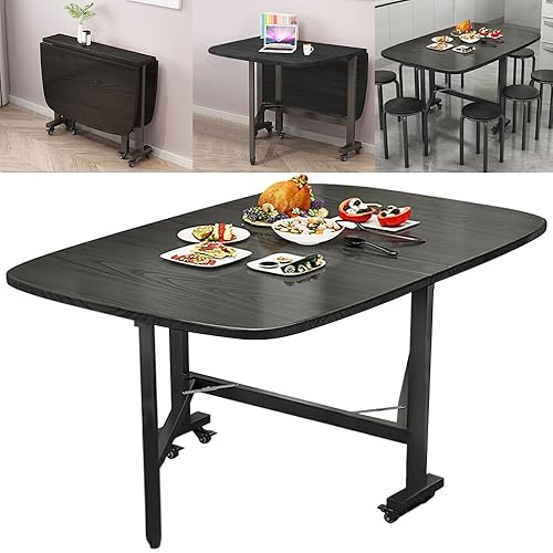 Multifunction Table Drop Leaf Dining Table - 47" Wooden Foldable