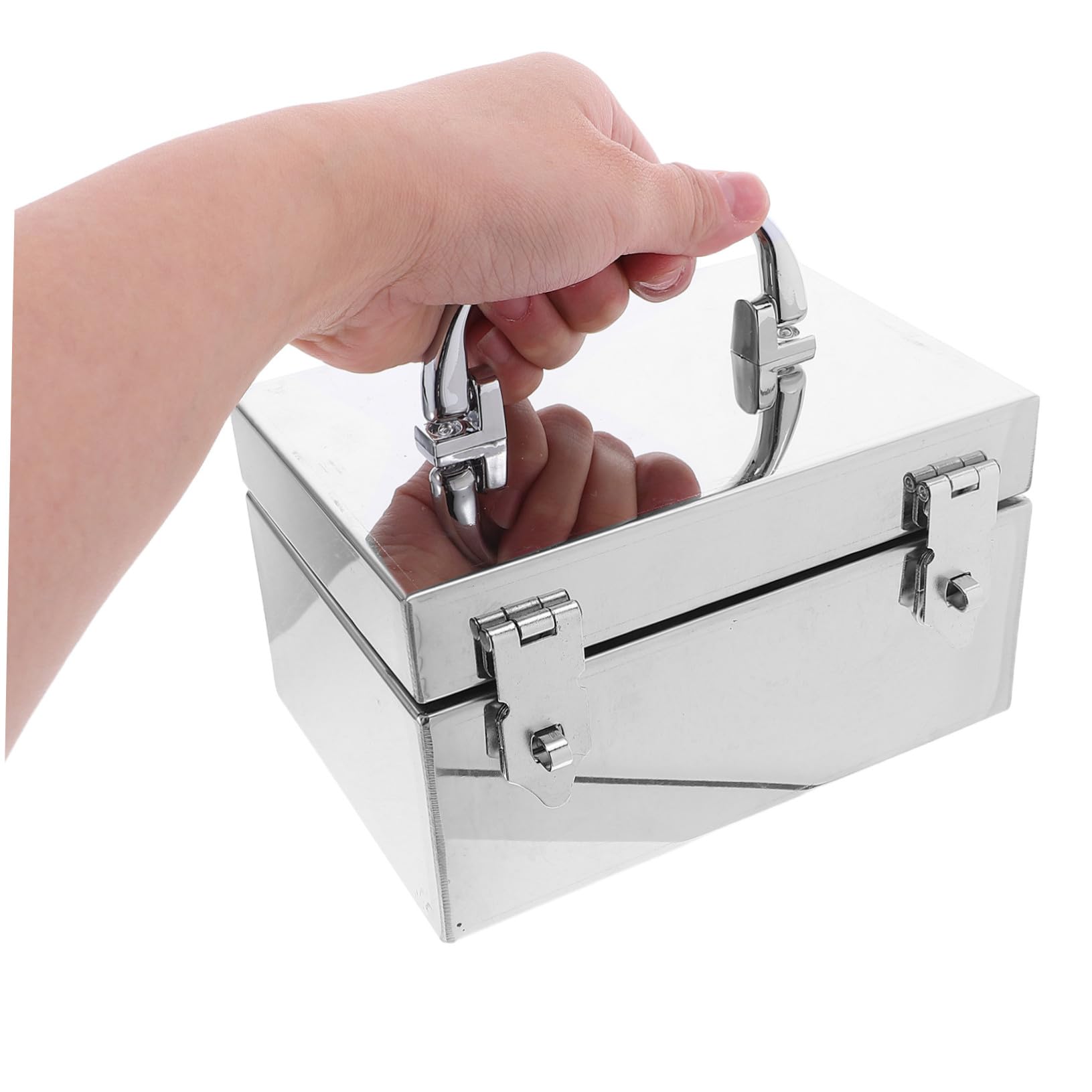 NUOBESTY Cassetta in Acciaio Inossidabile per Registratore di Cassa Cassetta di Sicurezza Portatile in Metallo Maniglia per Denaro Gioielli e Utensili