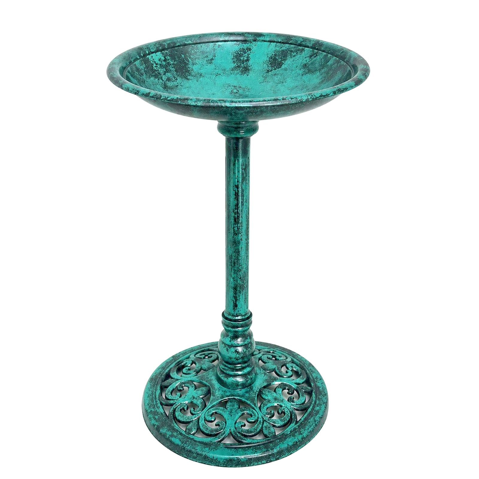 DIVCHI Bird Bath for Garden Freestanding Birdbaths Wild Birds Baths Feeder Bowl Pedestal Birdbath for Outdoors Patio Yard & Lawn Décor (Green)