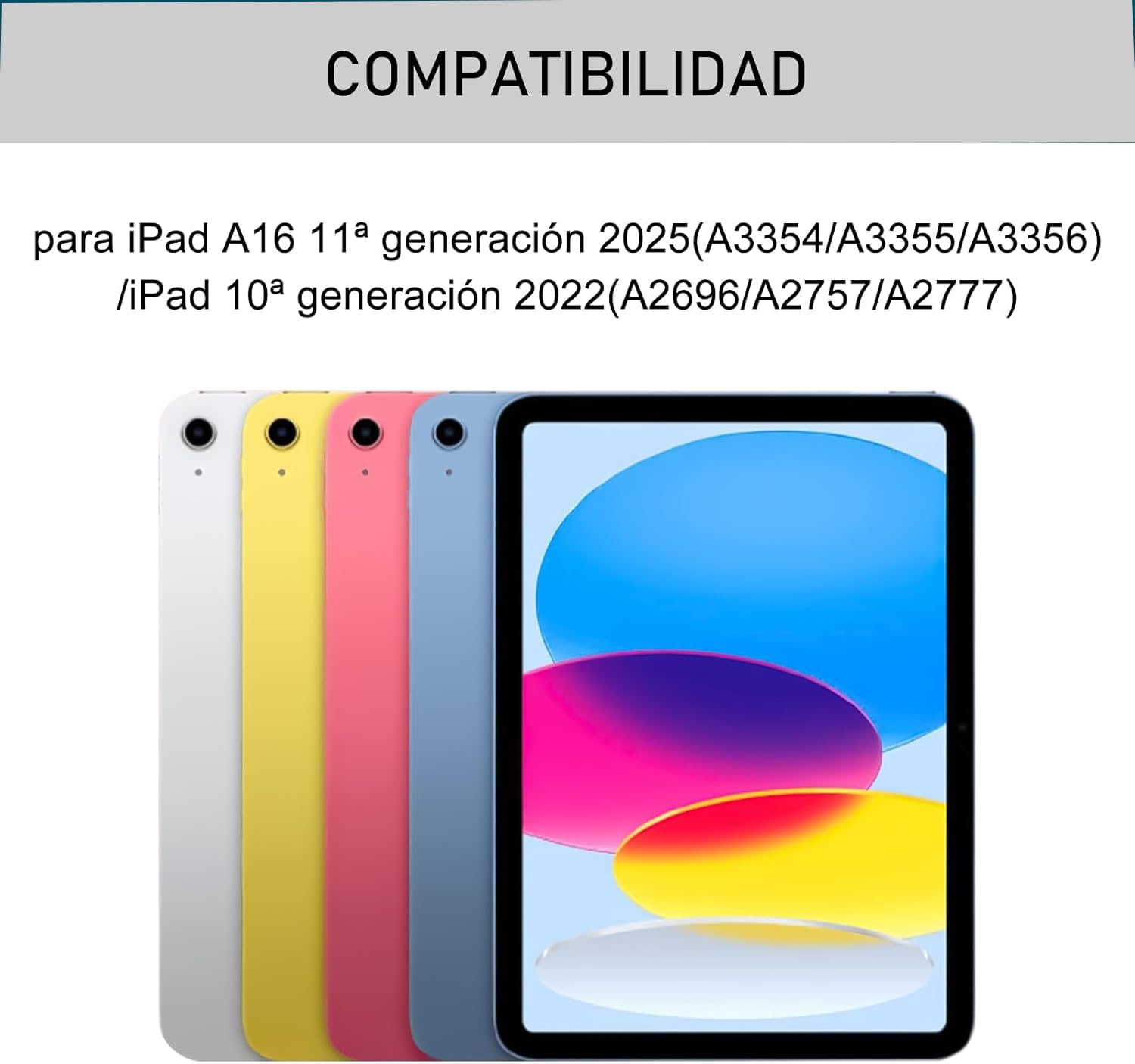 Lielax Funda Teclado para iPad 11.ª Gen (A16) / 10.ª Generación (11/10.9 Pulgadas) 2025/2022, Bluetooth Inalámbrico Desmontable Español Ñ Teclado para iPad 10/11 Gen, Gris