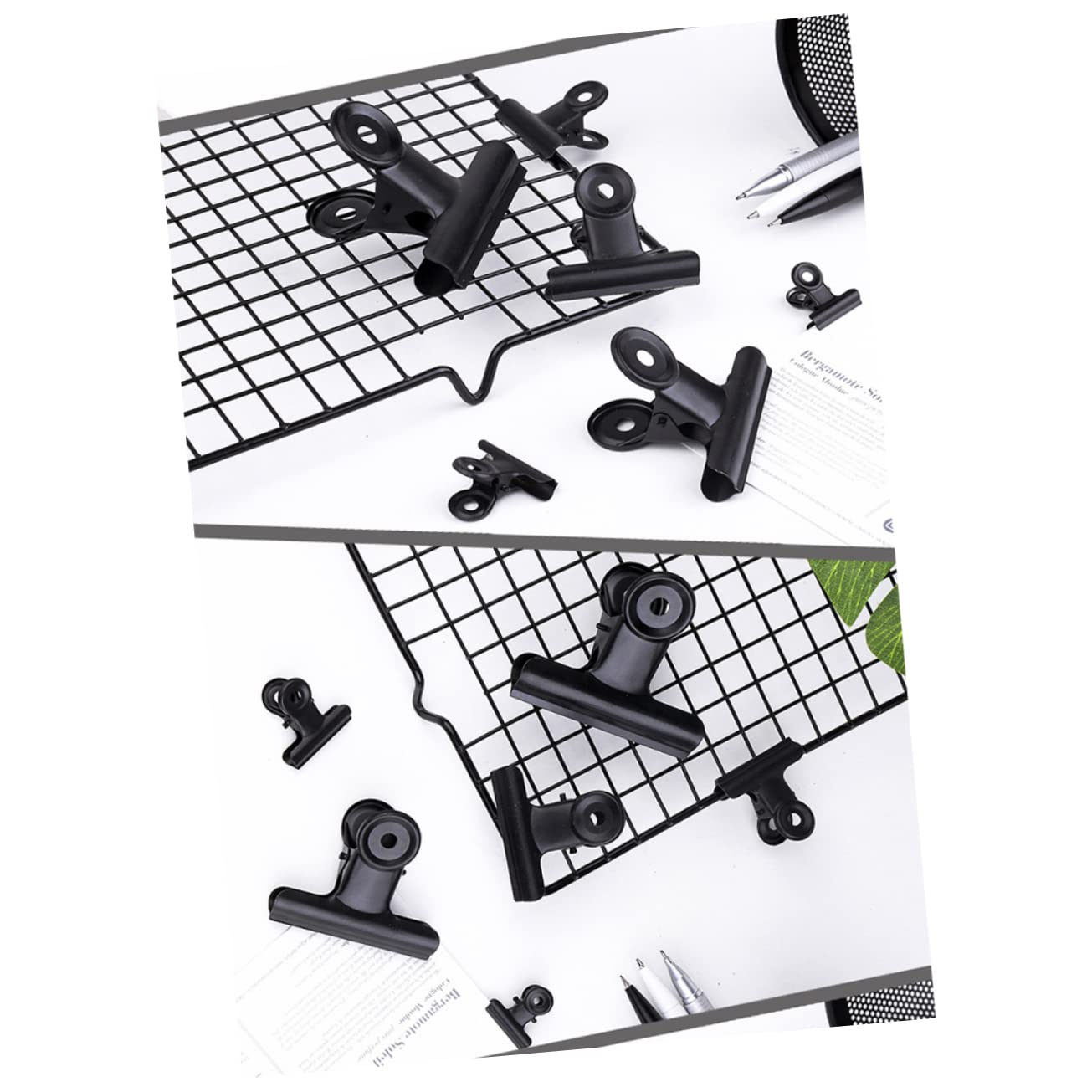 Lot de 2 Pinces à Reliure en Métal Noir de 38 Mm Solides à Ressort pour Le Bureau Le Rangement de Notes La Papeterie 30 Pièces