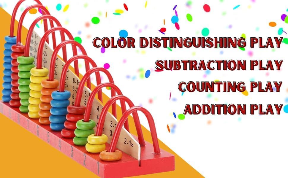ZELVO Wooden Calculation Shelf | Abacus Counting Addition Subtraction | Maths Learning Early Educational Kit Toy for Kids 3+ Years - Image 6 thumbnail