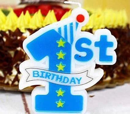 TREASURE BOX 1st Birthday Candle Cake Decoration Candle Number 1 Candle (Blue)