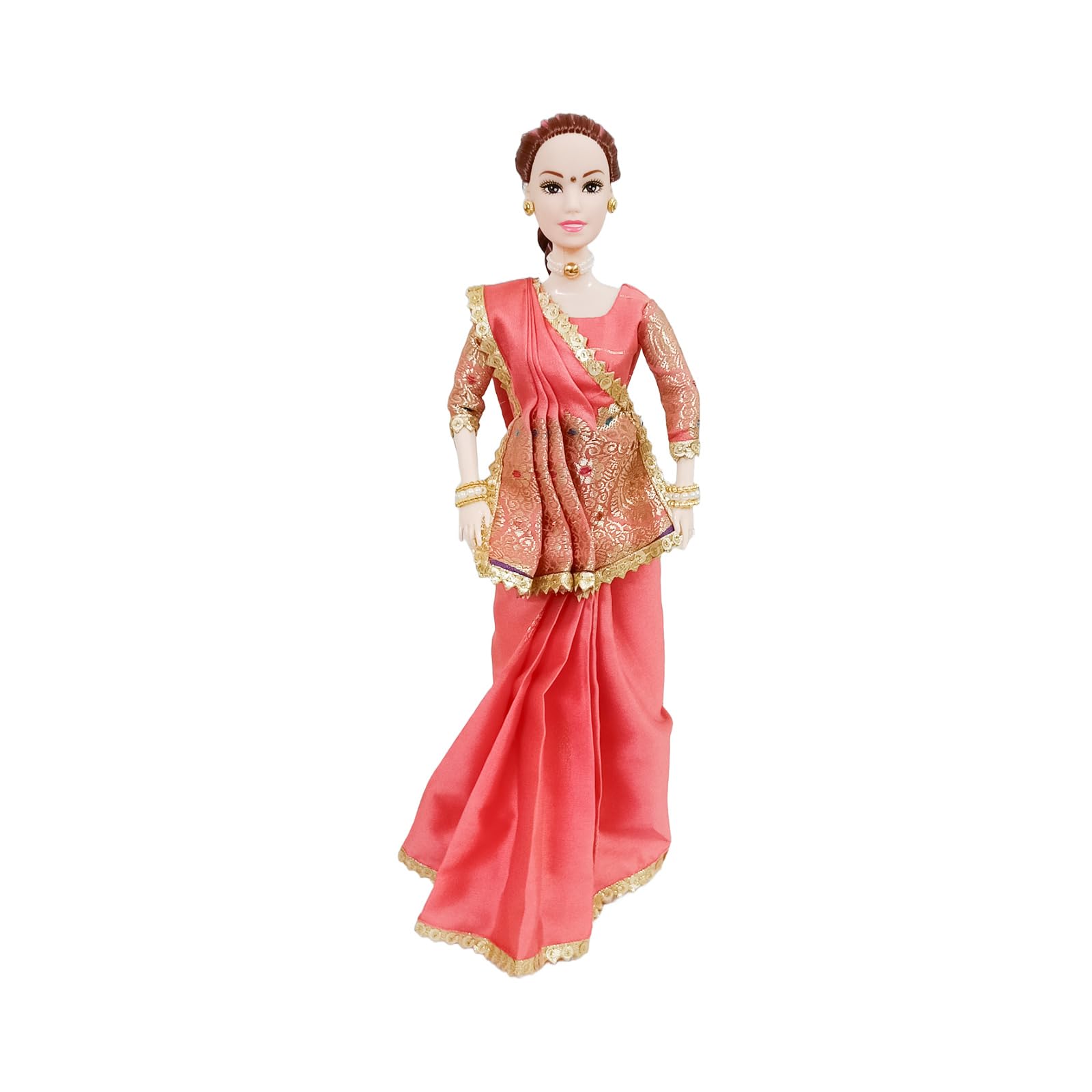 Maalona | Hetal | Gujarati Indian Doll in Navratri Look | Fully Foldable (11.3 inch, Pure Silk Peach Colour Saree) (B0DFVH7BYJ) Amazon Price History, Amazon Price Tracker