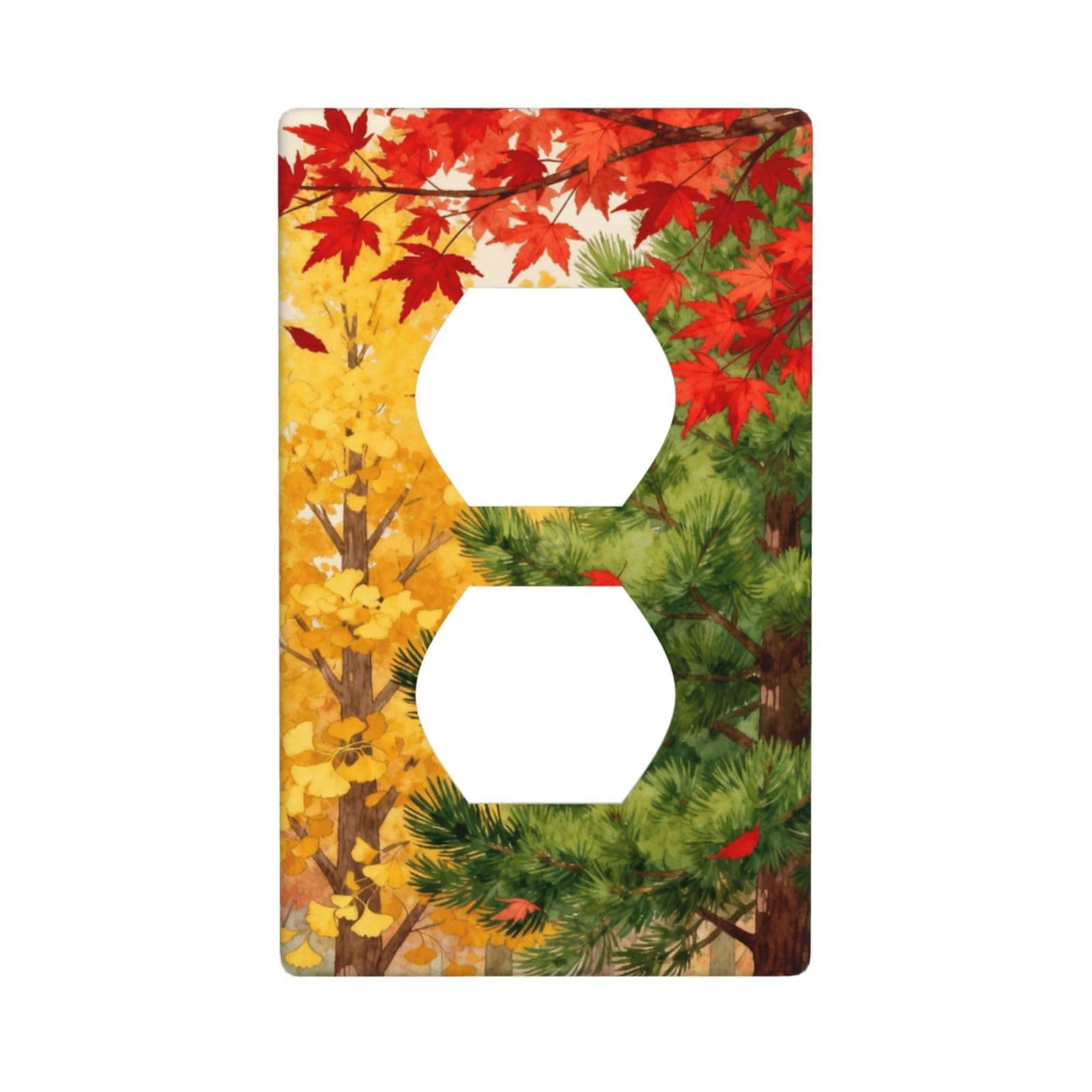Pine Fall Decorative Switch Plate Cover-Unbreakable Polycarbonate Wall Plate for Home Office, 1 Gang with Screws