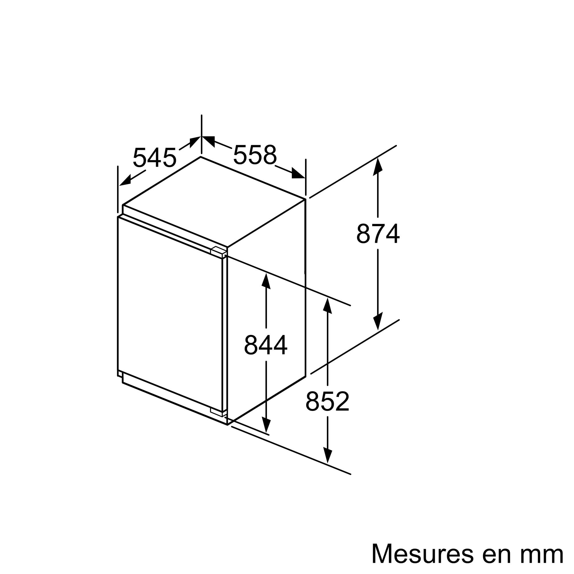 Bosch GIV21AFE0, Série 6, Petit congélateur, Encastrable, 88 x 56 cm, 96 L