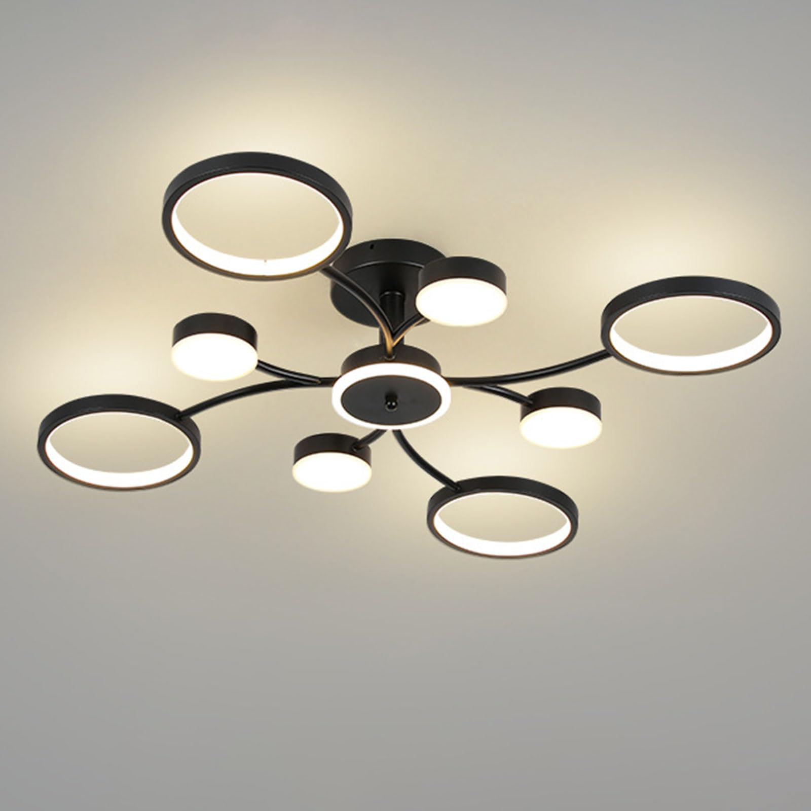 Plafonnier LED noir moderne et lustre de plafond d'intérieur pour cuisine