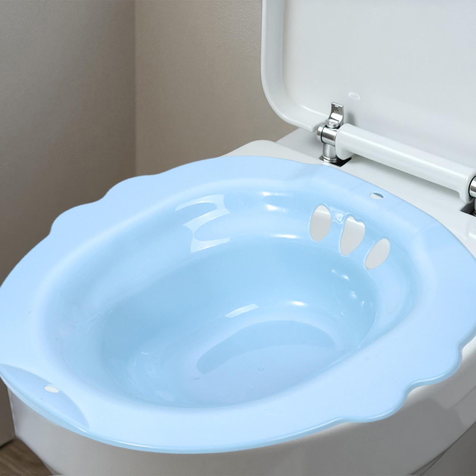 Amagogo Vasca da Bagno per WC con Bidet per Donne anziane, Senza Bisogno di accovacciarsi, Vasca da Bagno vaginale Portatile Universale, da per l'anca, Blu