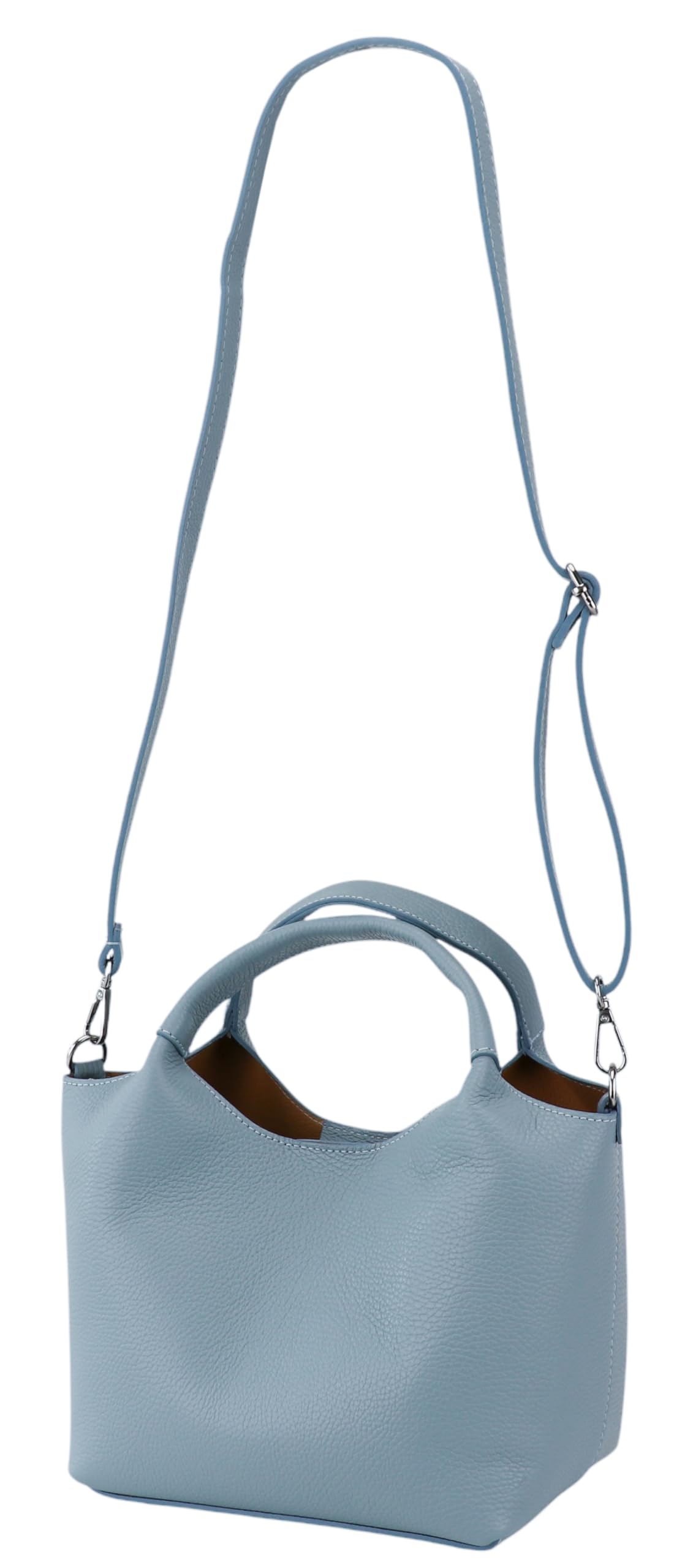 SH Leder Damen Handtasche aus Echtleder Beuteltasche mit Schultergurt und Innentasche Elegante Henkeltasche Crossbody Tasche für Alltag & Büro 28x18cm Sophia G684