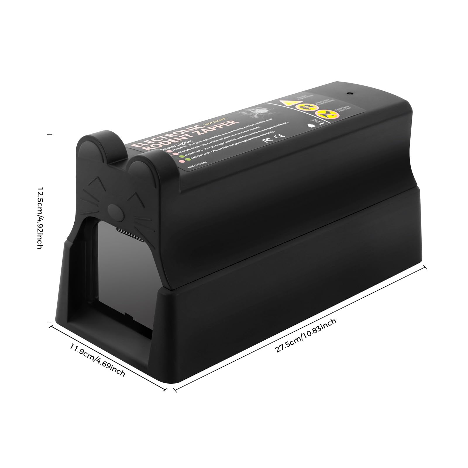 7000V - Trampa eléctrica para ratas y ratones, artefacto de control de roedores, caja de cebo para ratas, ratones, hámsters, ratones, ratones, hámsters, ratones, ratones, color negro