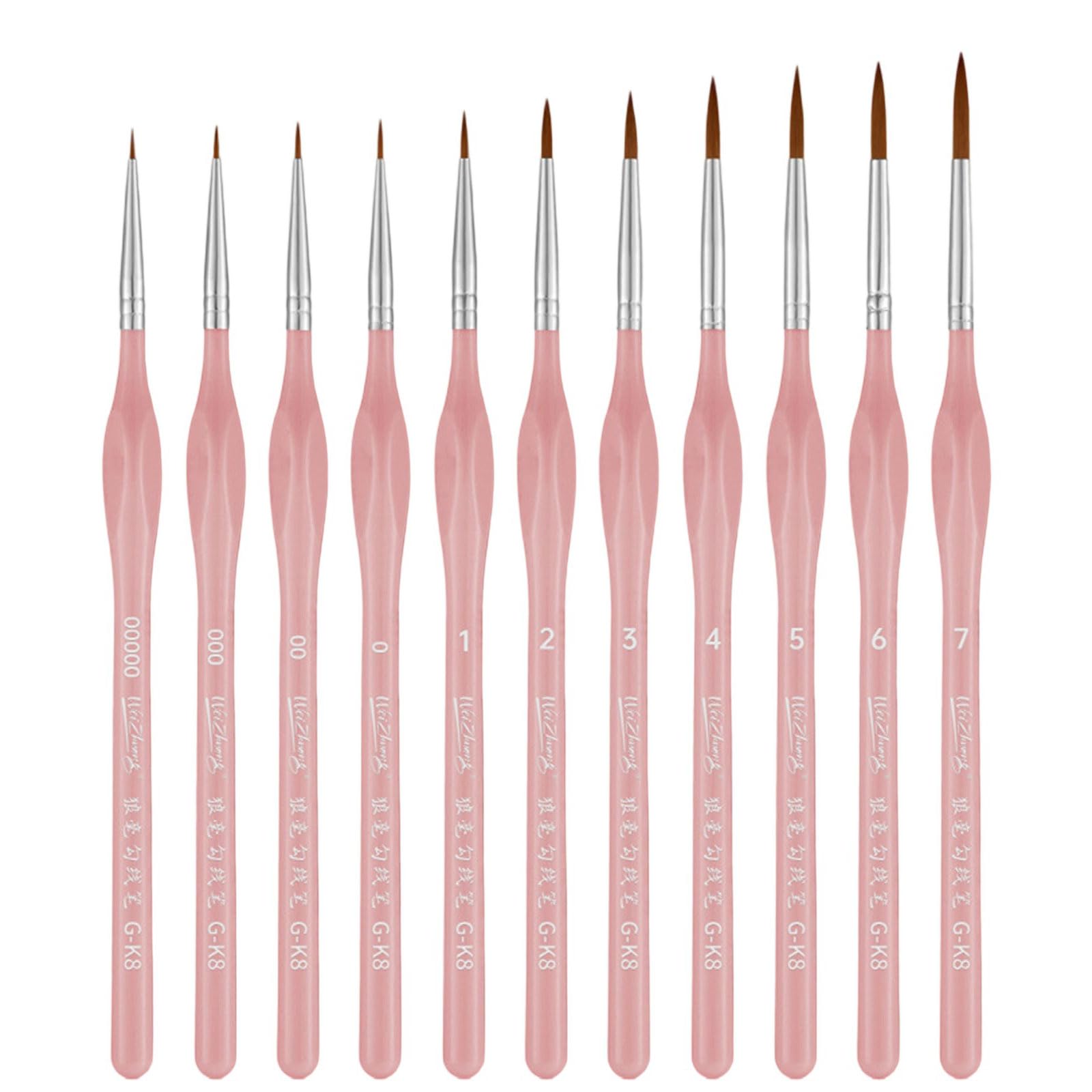 11Pcs Miniature Paint Brushes Set For Fine Detailing With Acrylic Watercolor Oil Gouache & Face Art Models Professional Calligraphy Brush Pen