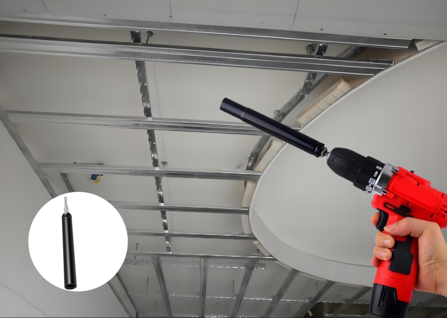 9/16"(14mm) Power Nut Driver Nut Runner Hollow Socket,with1/4" Hex Shank Fit Long Bolts and Ductwork Power Nut Driver for Overhead Fastening Applications Operations