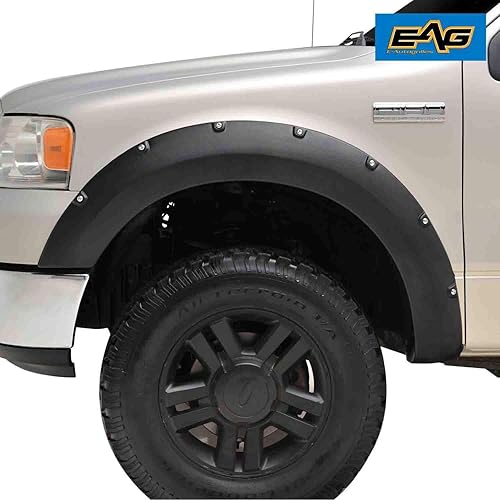 Miniatura 6 de Guardabarros con remaches estilo guardabarros moldeados EAG negro mate 4pcs, set para 04 – 08 F-150 (excluir flareside/Stepside bed) (18293).