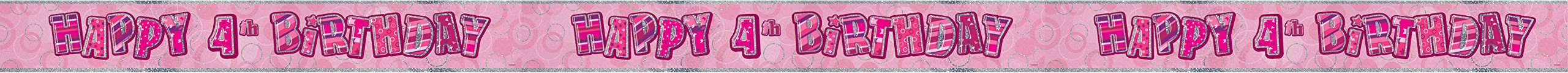 Unique Party 92068 - 9ft Foil Glitz Pink Happy 80th Birthday Banner — view 106