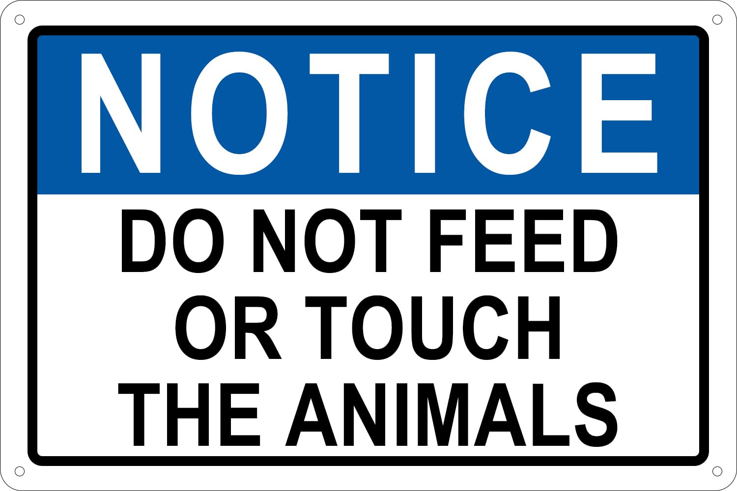 Preeklen Tin Sign 026 Notice Safety Sign Warning Signs Do Not Feed Or Touch The Animals Metal Tin Sign Wall Art Decor Plaque For Zoo 6X8 Inch