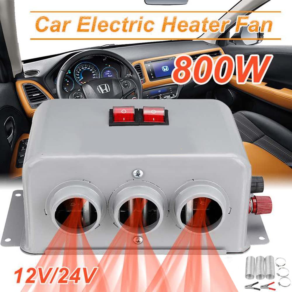 24V 400-600W Calefacción de automóvil Calentador de invierno Calefacción de automóvil Compacto 3 salidas de aire, 2 interruptores de encendido/apagado