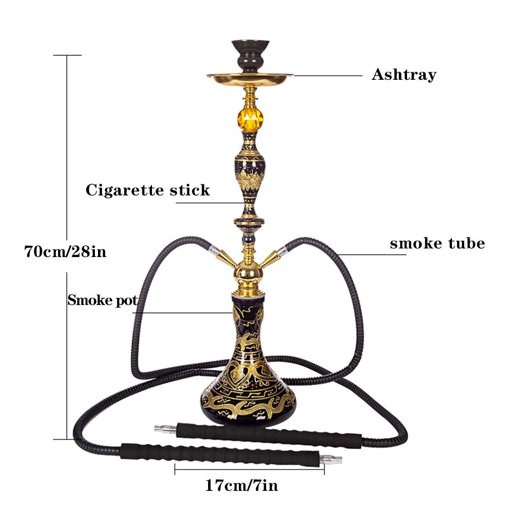 Cachimbas Juego Completo Doble Manguera, Fabricado en Vidrio Pipa de Agua con el Cuenco Y para Cigarrillos Y Tabaco Juego Completo de Cachimba de Vidrio