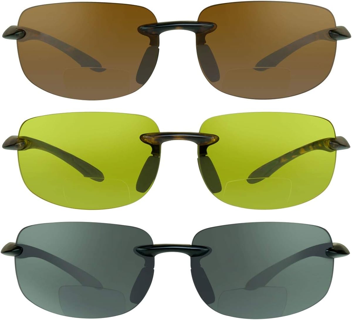 PROSPORT BIFOCAL Gafas de sol de lectura amarillo alta definición humo marrón hombres mujeres