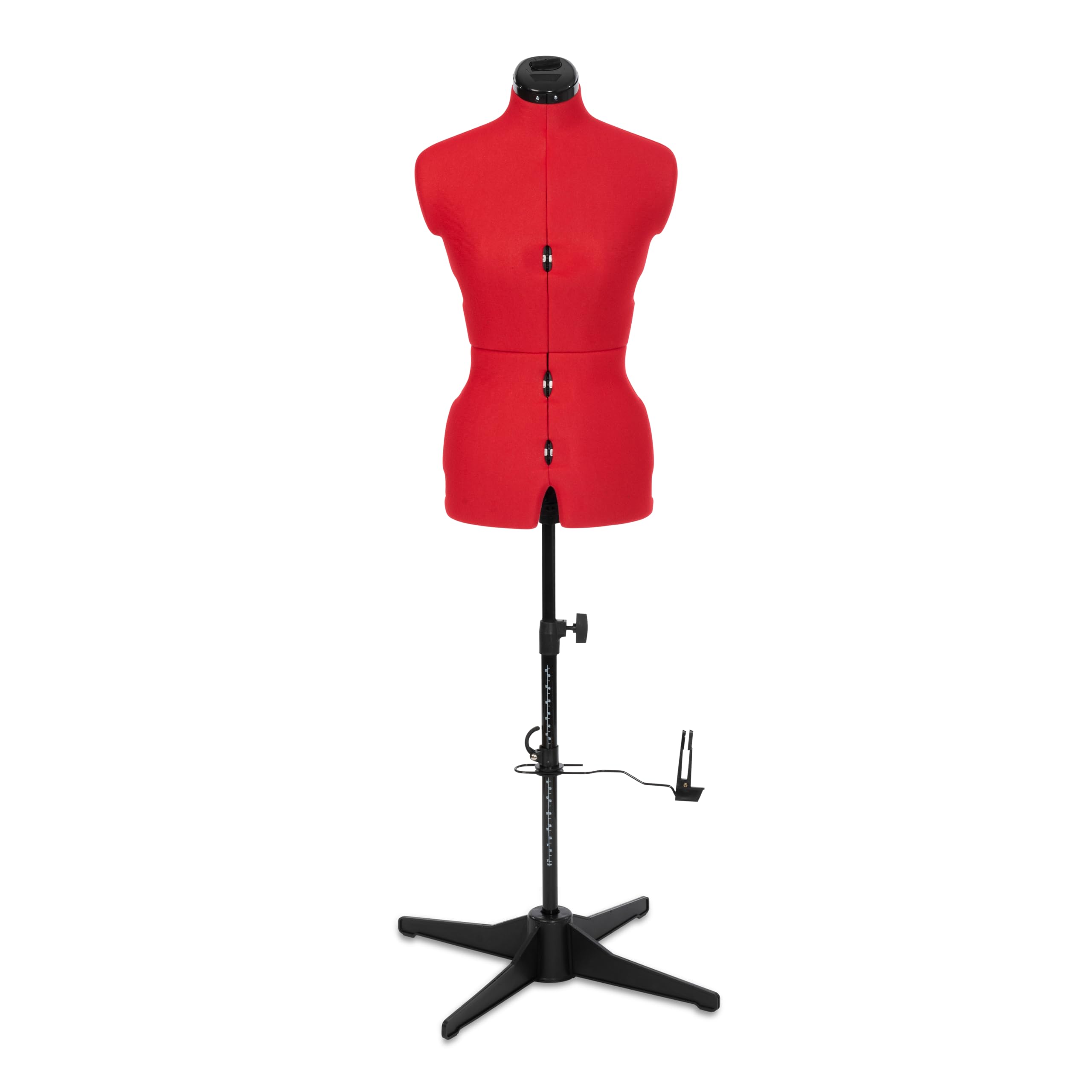 Sew Simple FG304 Adjustable Dress Form Poppy Red S-M (US Dress Size 4-12) 8 Part Female Sewing Mannequin + Pin Grip Hem Marker