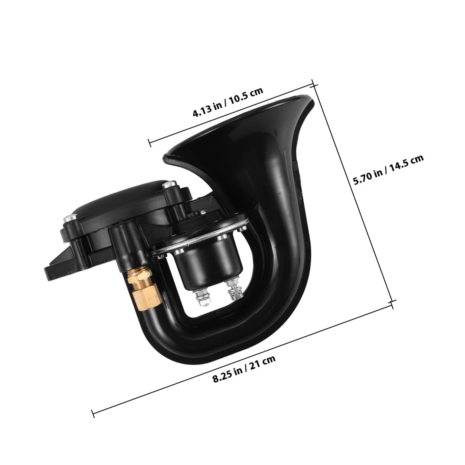 INOOMP Klaxon de Camion Super Bruyant Électrique D'escargot, Double Ton Haut et Bas, Matériau Plastique et Métal, Kit Étanche pour Camion et Véhicule D'ingénierie