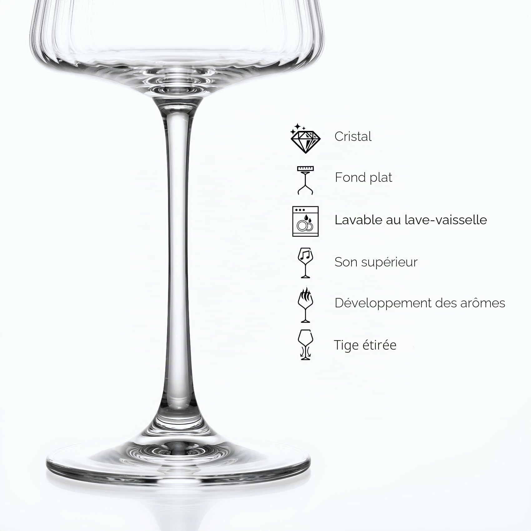 Lot de 4 verres à cocktail Spritz Aperol en cristal résistant et apéritif