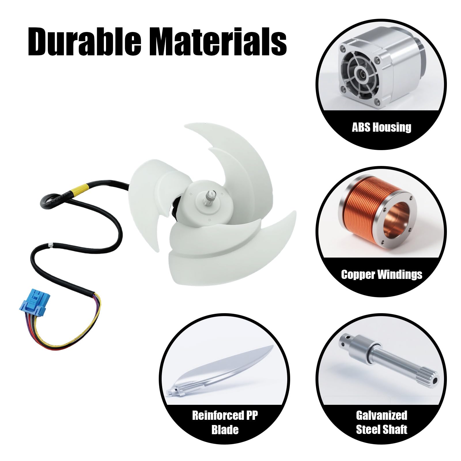 Kit motore ventola condensatore frigorifero compatibile con gruppo motore congelatore LG Kenmore Elite, sostituisce EAU65058502 EAU64843805 EAU64843805 RFD3410A102A, include lama