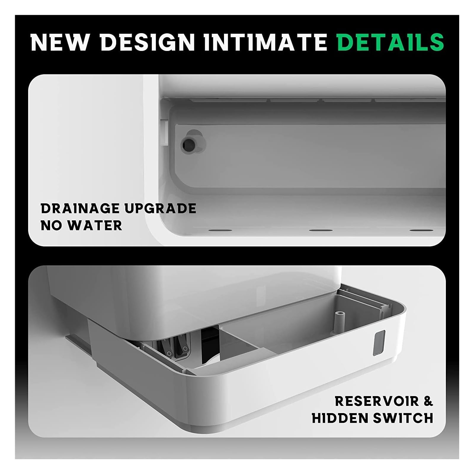 Asciugamani Elettrico, Asciugamani automatici con filtro HEPA Jet Speed ​​Wind 90 m/s for WC da bagno commerciale(Noir)