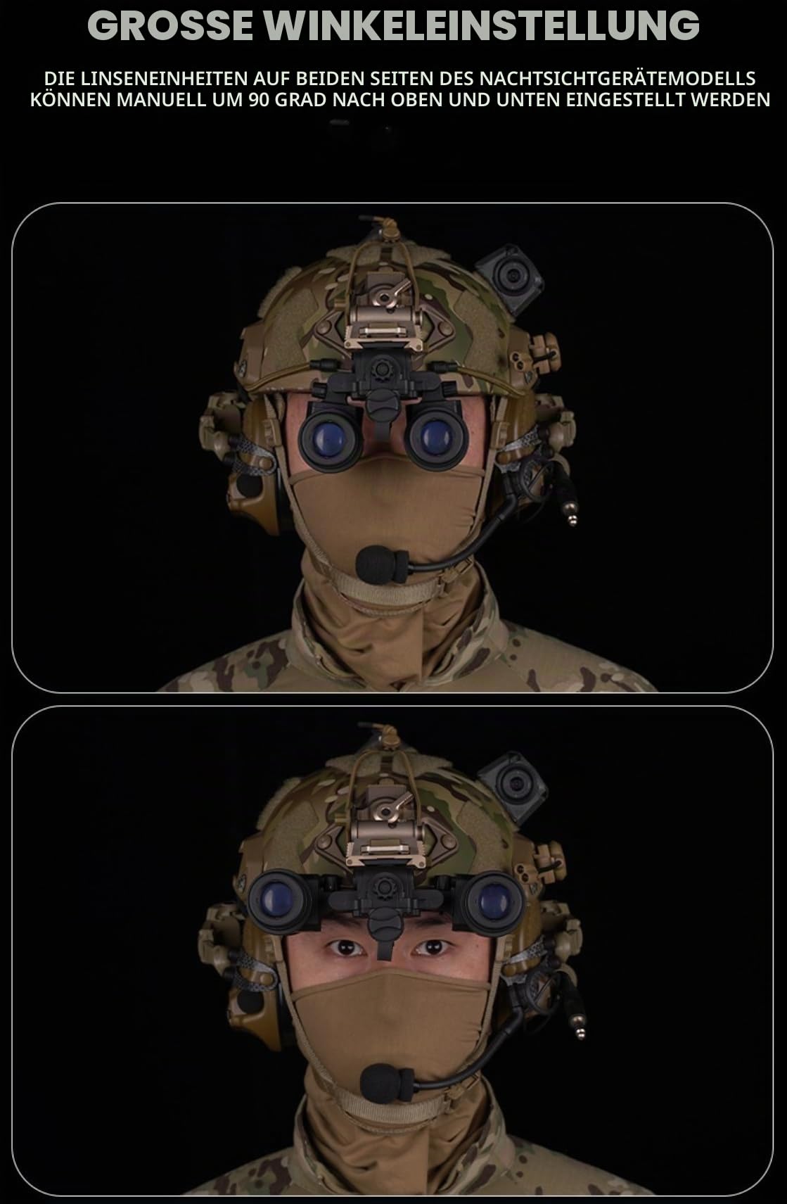 Peminkoo Taktischer Helm AN/P.VS31 Fernglas Nachtsichtbrille NVG Dummy Modell Keine Funktion (Black)