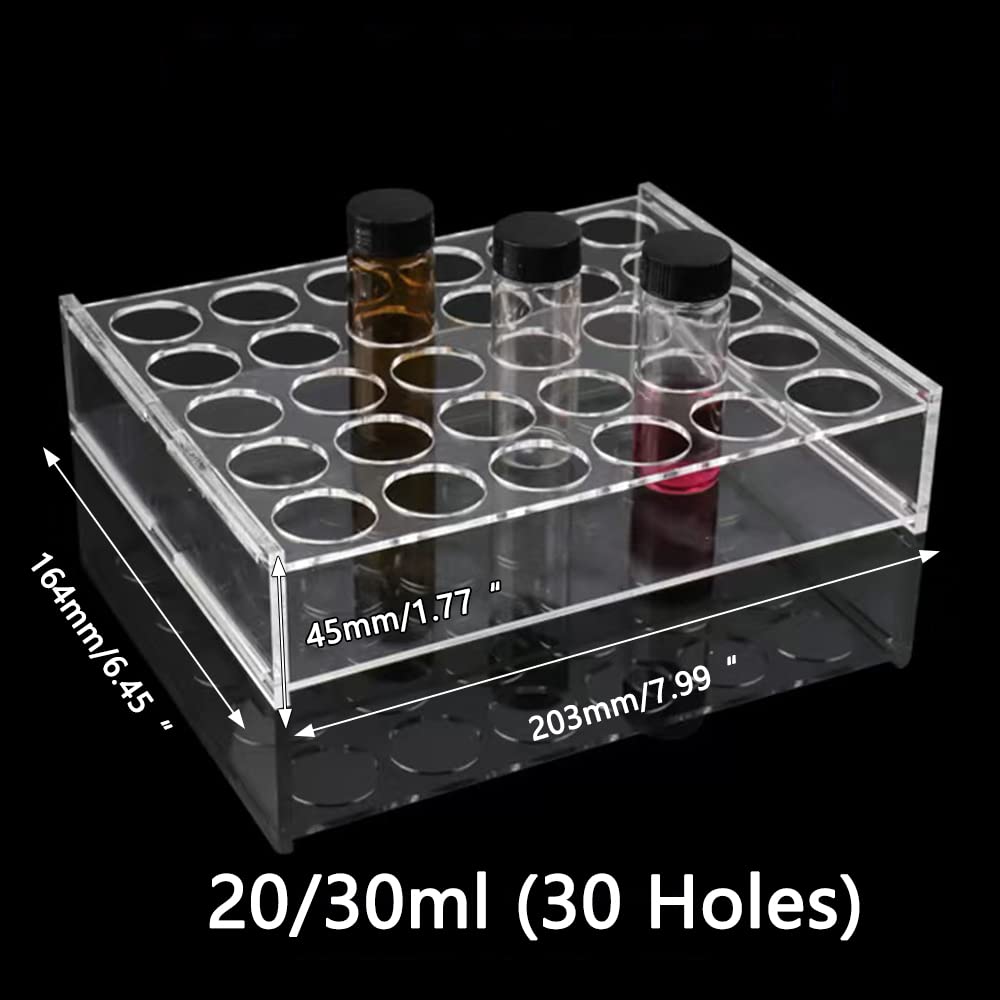 Plexiglas-Reagenzglas-Rack Transparentes Reagenzglas-Halter für zweireihige Säulen-Reagenzglas-Rack-Dropper-Rack-chemische Versuchs ausrüstung (20/30 ml (30 Löcher))