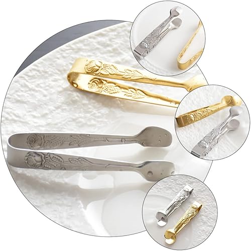 Miniatura 2 de 2 pinzas de acero inoxidable para alimentos, pinzas de azúcar rosa, pinzas para cubitos de hielo, mini alicates para dulces, buffet de dulces, clips