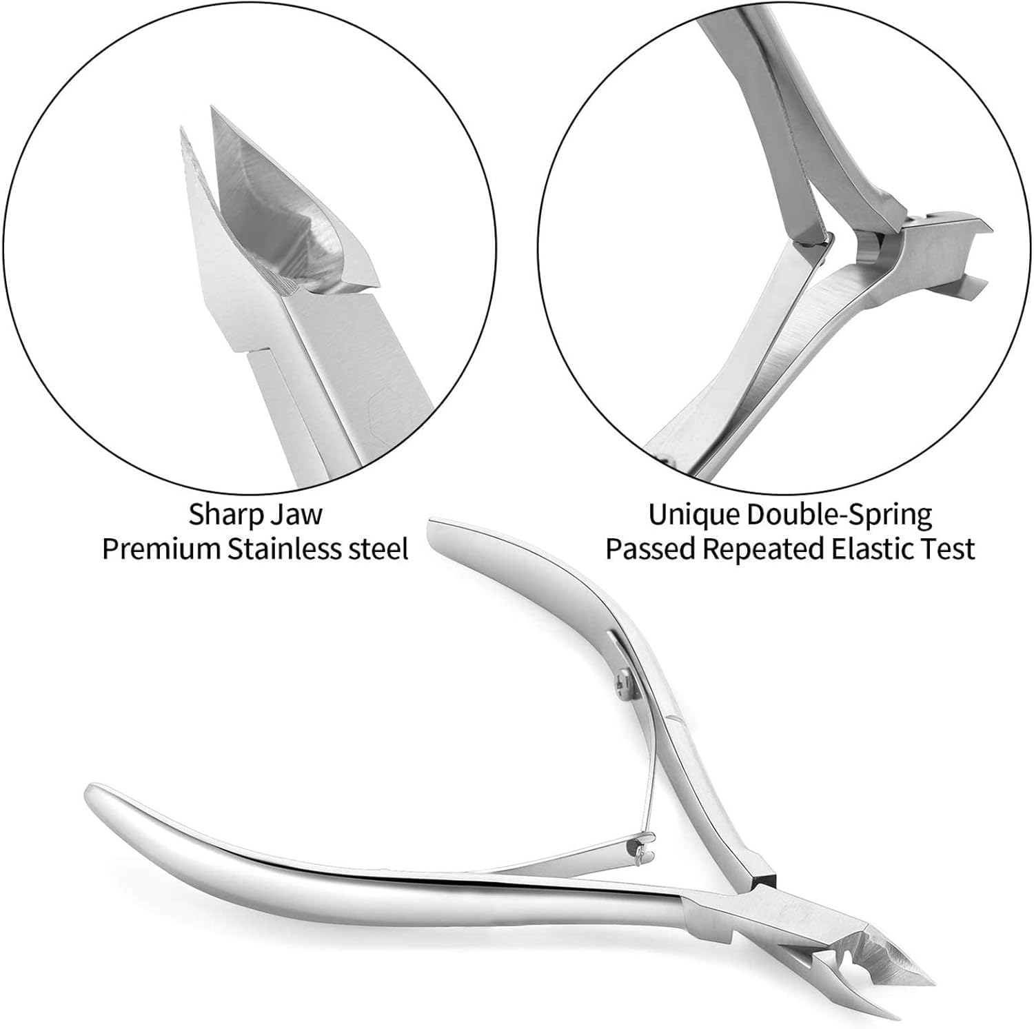 4 Piezas Alicate para Cutículas y Herramienta de Cortador de Cutículas,Removedor Profesional de la Cutícula y Empujador de Cuticulas,Pedicura y Herramientas de Manicura para Muerta y Cutícula