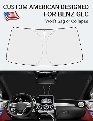 Miniatura 2 de Parasol plegable para parabrisas delantero, ajuste personalizado para Mercedes Benz GLC 2022 2021-2016, accesorios de invierno, actualización 2022