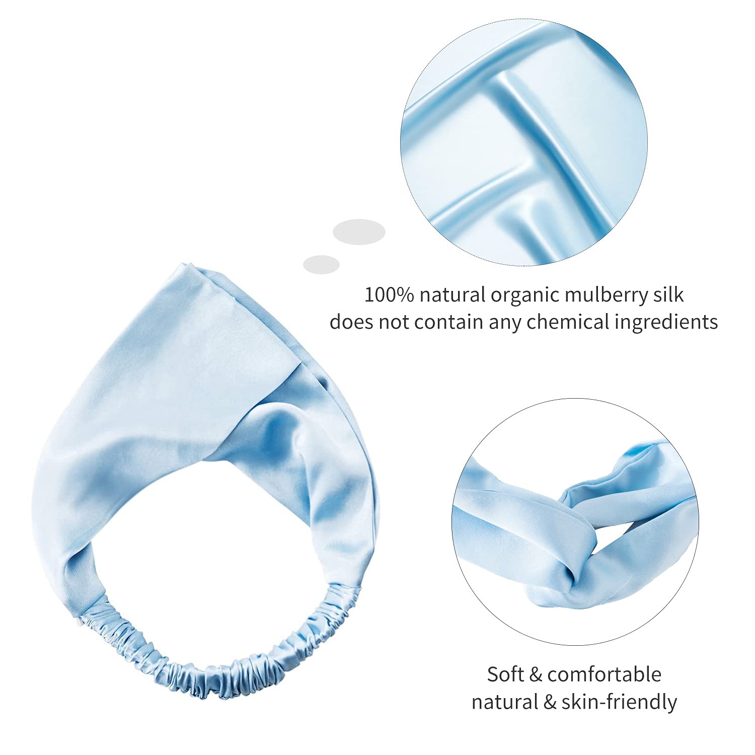 Amazon.com : ZIMASILK 100% Mulberry Silk Headband, Elastic  display picture 2
