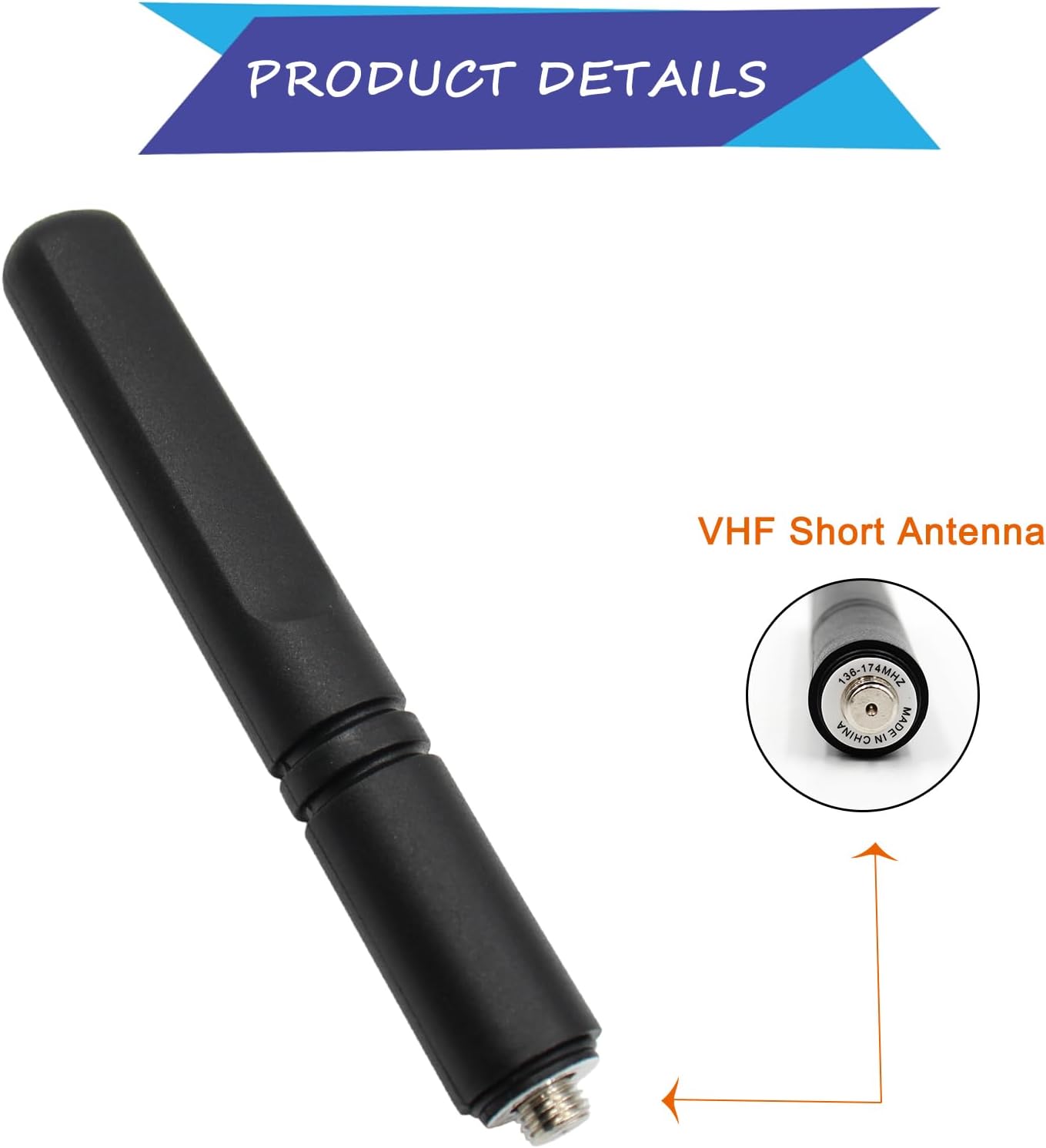 6Pcs PMAD4120 PMAD4120A VHF Antenna Fit for Motorola XPR3300 XPR3500 XPR3300e XPR3500e XPR7550 XPR7580 XPR7550e XPR7580e XPR3000 XPR7000 Two Way Radio 136-174Mhz 3.6 inch