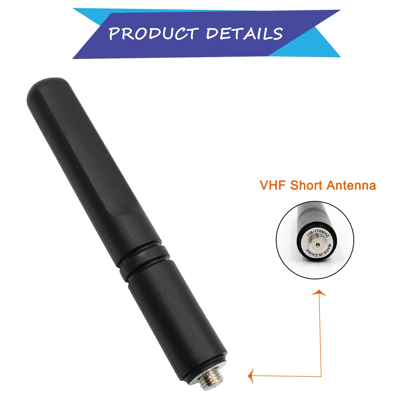 6 x anteny VHF PMAD4120 PMAD4120A do Motorola XPR3300 XPR3500 XPR3300e XPR3500e XPR7550 XPR7580 XPR7550e XPR7580e XPR3000 XPR7000 dwukierunkowy Radio 1 36 174 MHz, 3,6 cala